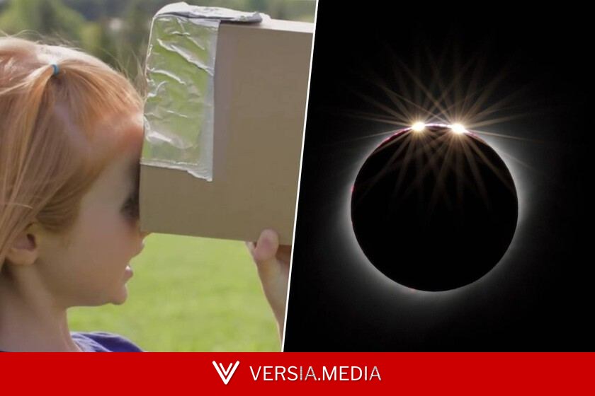 Si no tienes gafas para el eclipse solar, esta caja casera hecha con cartón y papel de aluminio te sirve igual