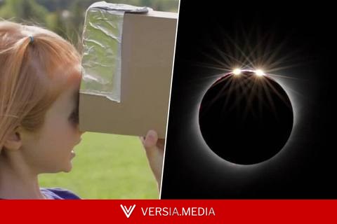 Si no tienes gafas para el eclipse solar, esta caja casera hecha con cart√≥n y papel de aluminio te sirve igual